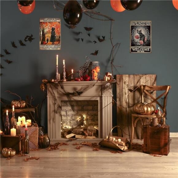 Black Witch Cat Sign Once Upon A Time There was A Girl Who Really Loved Cats - Picture 2 of 8